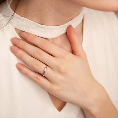 Bague Or Blanc 375 ou 750 étui 2 diamants - Juweel