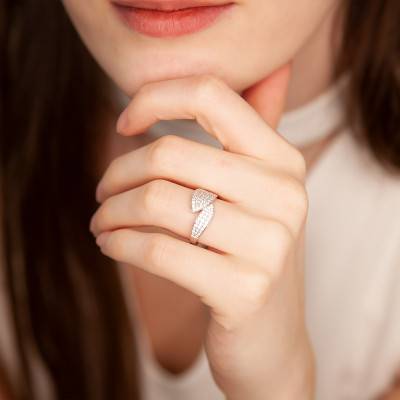 Bague serpent Or Blanc 750 77 diamants - Juweel
