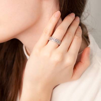 Bague Or Blanc 750 diamants 0,65 ct - Juweel
