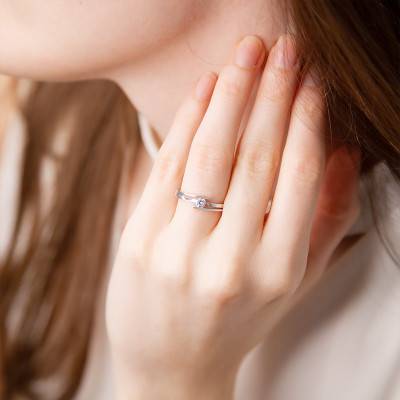 Bague Solitaire 3 rangées Or Blanc 750 diamant - Juweel
