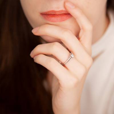 Bague de fiançailles Or Blanc 750 diamants 0,45 ct - Juweel
