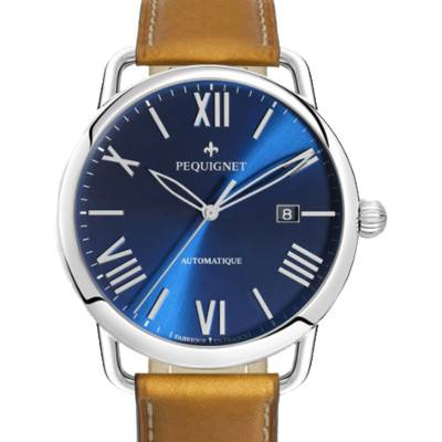 Men's Watch Equus Origine Blue Dial 4755473 Gold Leather - Pequignet