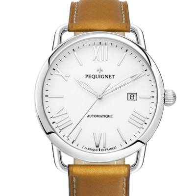 Montre Equus Origine Cadran Blanc 4755413 cuir gold - Pequignet
