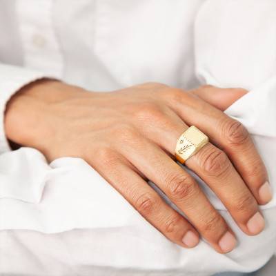 375 Yellow Gold Signet Ring, 10.50 x 12 mm - Imperium
