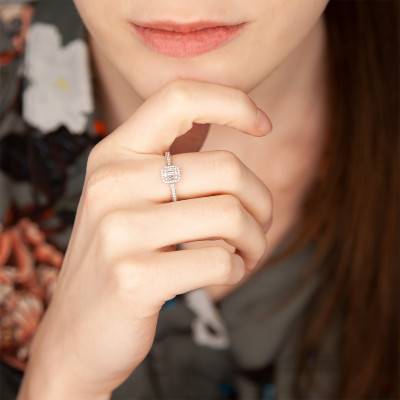 Bague Olga Diamants & Or Blanc 750 - Aurora
