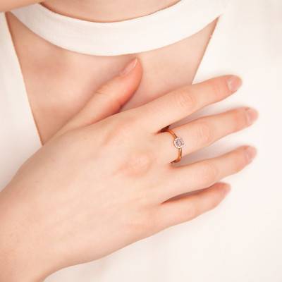 Bague Abby Morganite, Diamants & Or Rose 375 - Aurora