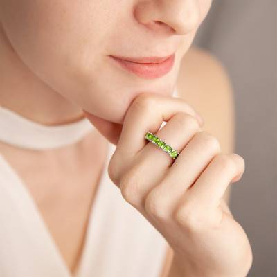 Bague Lihana Péridot & Or Blanc 750 - Aurora