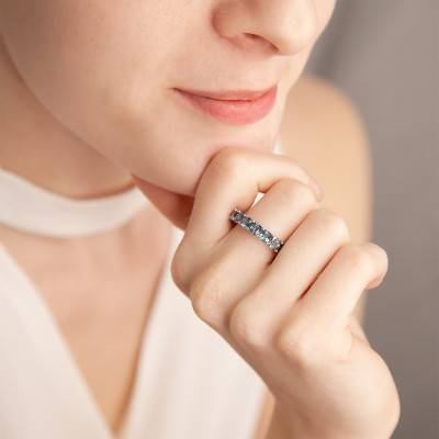 Bague Lihana London Blue Topaze & Or Blanc 750 - Aurora