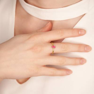 Bague Or Jaune 375, Rubis - Aurora