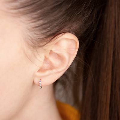 750 Yellow Gold, Diamond & Sapphire Stud Earrings - Aurora