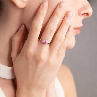 Bague Or Blanc 375, Diamant & Tourmaline - Aurora