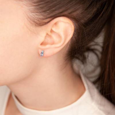 Boucles d'oreilles Or Blanc & Topaze - Aurora