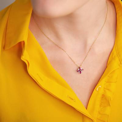 Pendentif Etoile Rubis & Or Jaune - Aurora