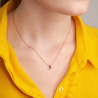 Pendentif, Or Rose 375 & Tourmaline Rose - Aurora