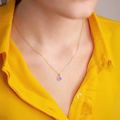 Pendentif Améthyste & Or Jaune - Aurora