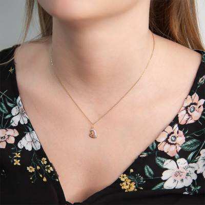 Pendentif Coeur 2 Ors & Rubis - Emanessence
