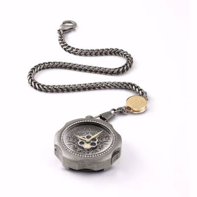Montre à Gousset Tattoo Dirty Silver Zirconia TB-101-SL-ZW-SL-CP - Tambooro
