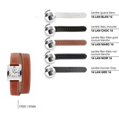 14mm Double-Wrap Leather Watch Strap for Series 17037/… - Herbelin