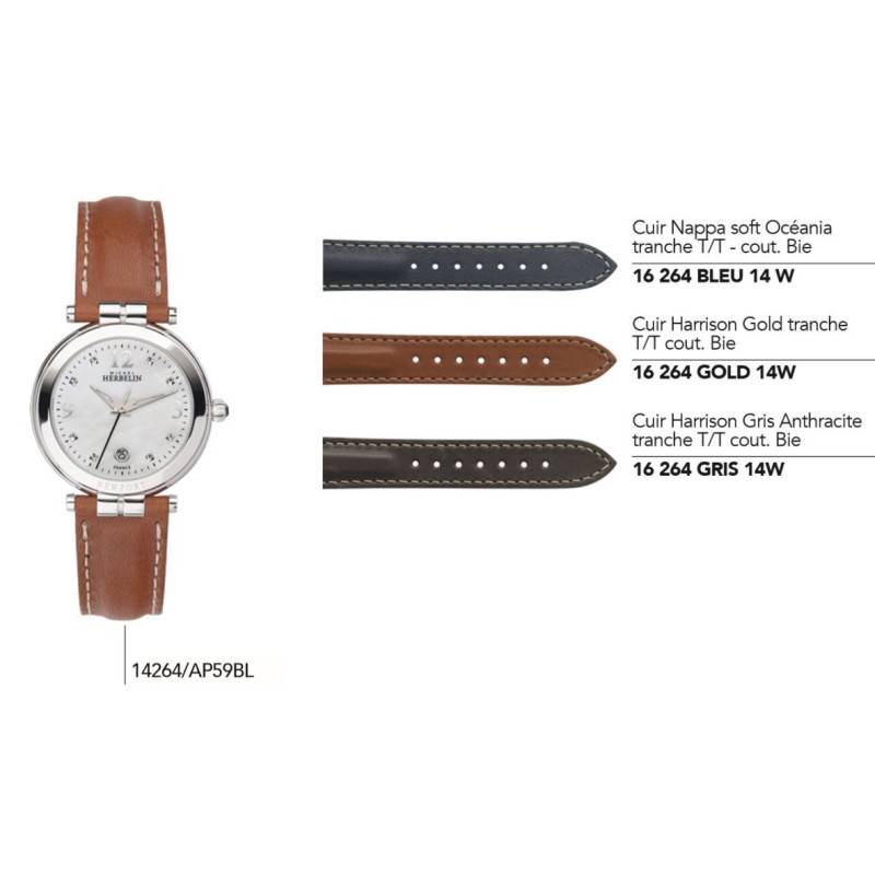 Leather Straps for 16 mm Watch Series 14264 - Herbelin