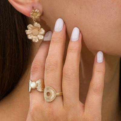 Aimée Yellow Gold-Plated Ring - Ana & Cha