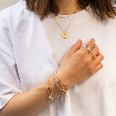 Yellow Gold-Plated Flora Flower Pendant - Ana & Cha