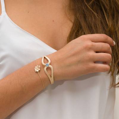 Flora Yellow Gold Plated Bracelet, Length 18 cm - Ana & Cha