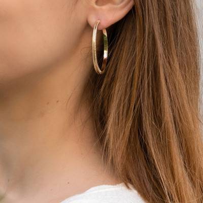 Zoe Gold-Plated Hoop Earrings, Diameter 40 mm - Ana & Cha