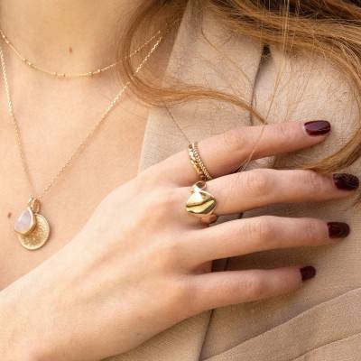 Yellow Gold-Plated Ella Ring - Ana & Cha