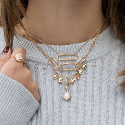Isaure Gold-Plated & Moonstone Pendant - Ana & Cha