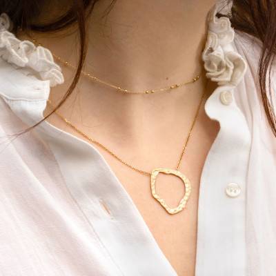 Azelie 750 Yellow Gold-Plated Necklace, 45 cm Length - Ana & Cha