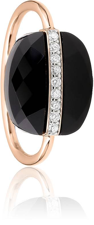 Morganne Bello 18kt Rose Gold Aurore Diamond Onyx Ring - Black