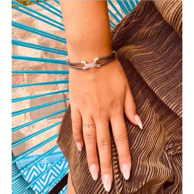 Bracelet, Argent rhodié & Oxydes de zirconium - Valenzi