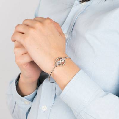 Infinity Millennial Bangle Bracelet, Diameter 6.1 cm - LS2014-2/5 - Lotus