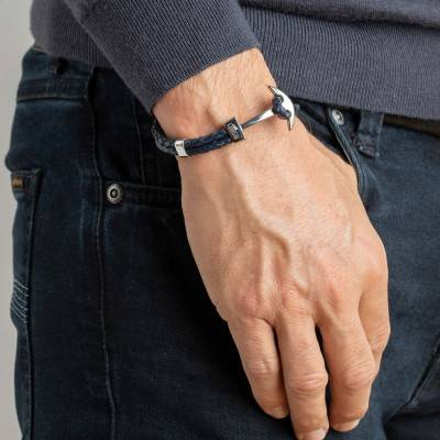 Bracelet Urban Man Ancre Argentée, Longueur 21,5 cm - LS1832-2/4 - Lotus