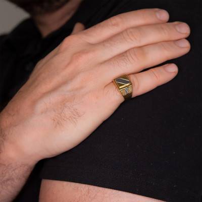 750/1000 Gold Square Signet Ring - Imperium