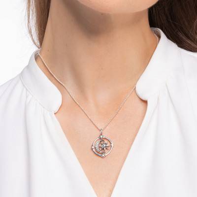 Chaîne étoile & lune en argent - KE1985-643-14, Longueur 45 à 50 cm - Thomas Sabo