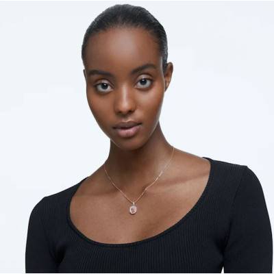Rose Gold & Crystal Signum Necklace, Length 38 cm - 5621106 - Swarovski