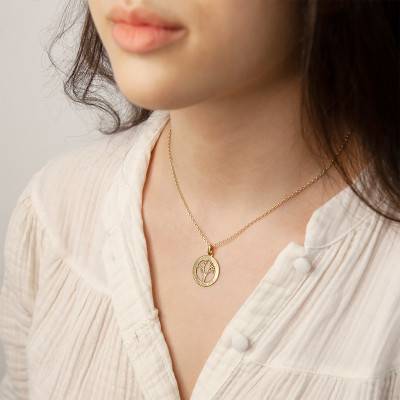 Médaille Ajourée Gravable Arbre de Vie Or Jaune 375 ou 750, Diamètre 21 mm - Lumiosa