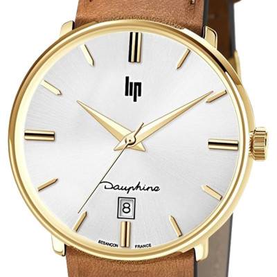 Montre Dauphine 38 Chrome Boite dorée 671428 - Lip