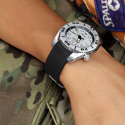 Crafter Blue Black Rubber Watch Strap CB02A-20A20BZZRU 20mm - Strapcode