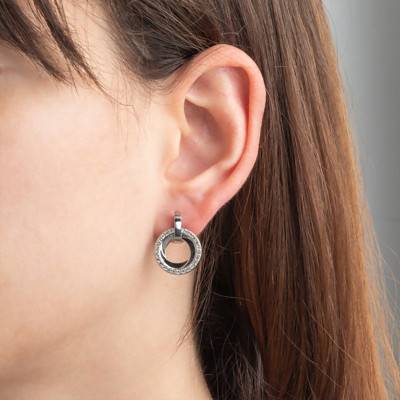 Boucles d'oreilles Style, Acier & Zircon LS2176-4/1 - Lotus
