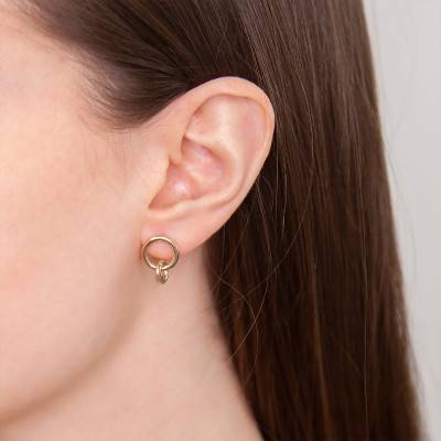 Boucles d'oreilles double anneau, plaqué or - Naïades