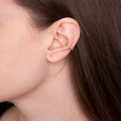 Bague d'oreille chaîne, plaqué or - Naïades