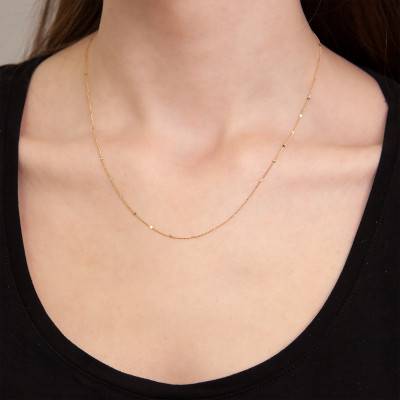 Collier maille gourmette, plaqué or, Longueur 45 cm - Naïades