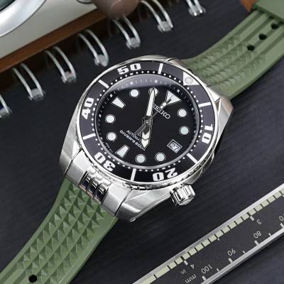 Bracelet de montre MiLTAT L01-FKM06I-20A18PBU66 Vert 20mm - Strapcode