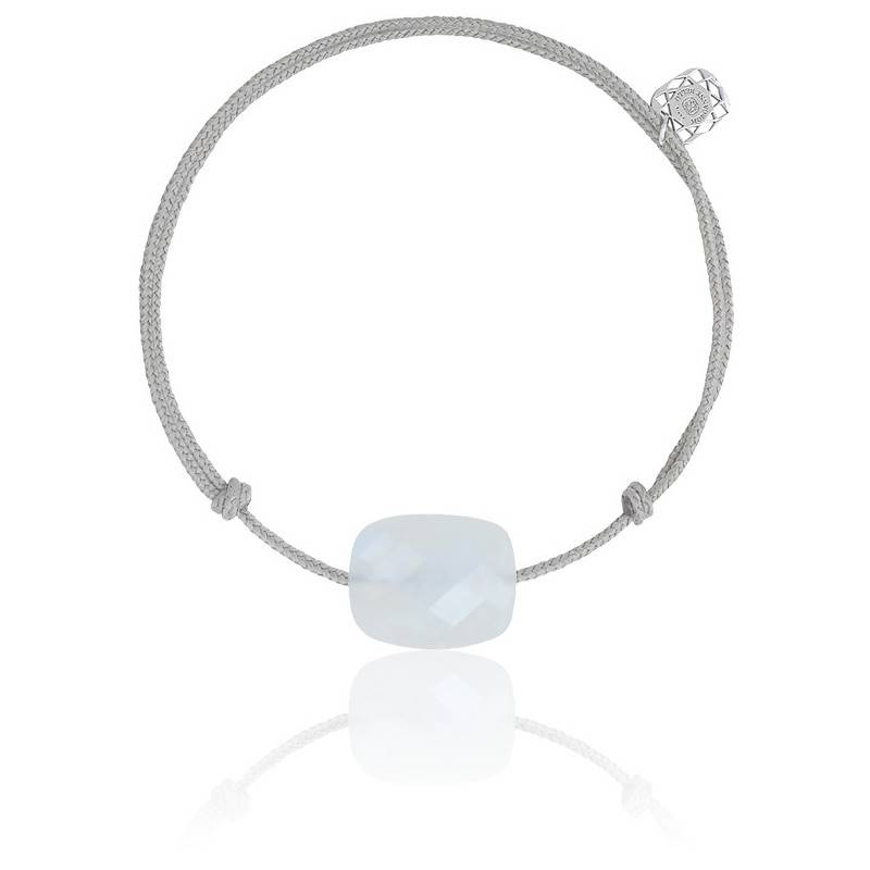 BRACELET CORDON GRIS ET PIERRE DE LUNE MULTI-FACETTÉE Morganne Bello