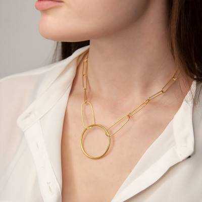Ronda Cercle Necklace, 43 cm Length - Par Coeur Paris