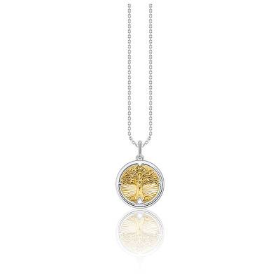 Pendentif Fleur De Vie Collier Arbre De Vie MUUYON - Argent Sterling 925 Avec Coquillage Abalone Collier Argent