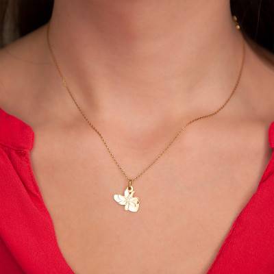 Pendentif Fleur de Tiaré, Or Jaune 375 ou 750 - Rosatella