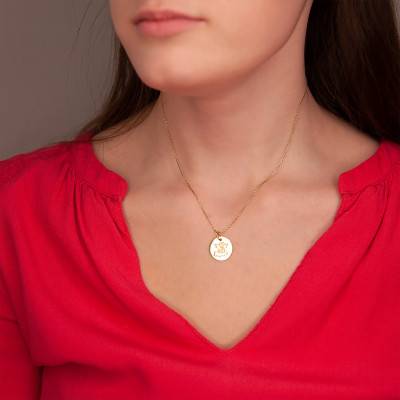 Médaille Ange sur Nuage, Or Jaune 375 ou 750, Diamètre 16 mm - Rosatella